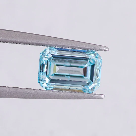 2CT 블루 CVD 연구소 성장 다이아몬드 에메랄드 컷 팬시 컬러 Igi 인증 연구소 제작 다이아몬드로 탁월한 커팅